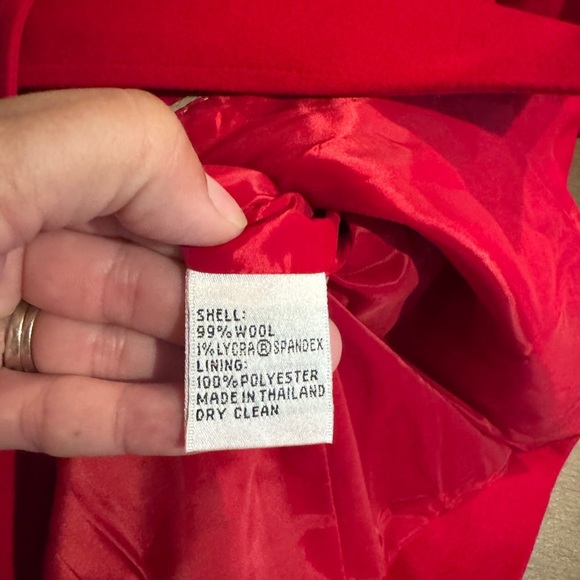 NWT Vintage Talbots Wool Notched Collar Red 2 Button Blazer Woman’s Sz 18 Career - Picture 8 of 9